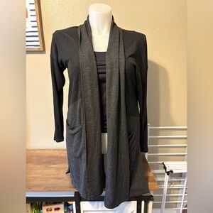 New York & Company Charcoal Open Front Cardigan
